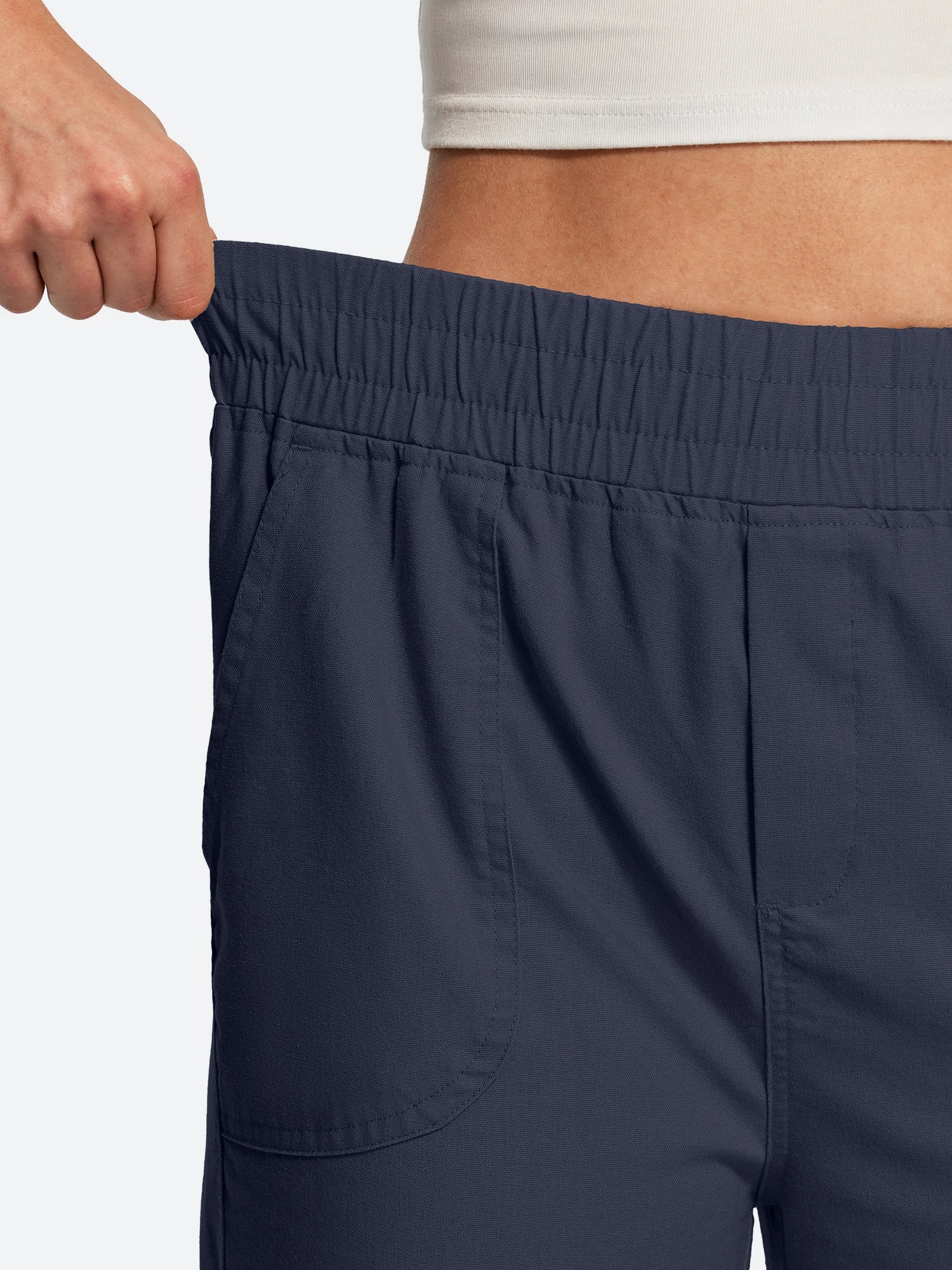 IUGA Cotton Linen Pull-On Wide Leg Pants With Pockets | Affordable Yoga Leggings & Activewear by IUGA