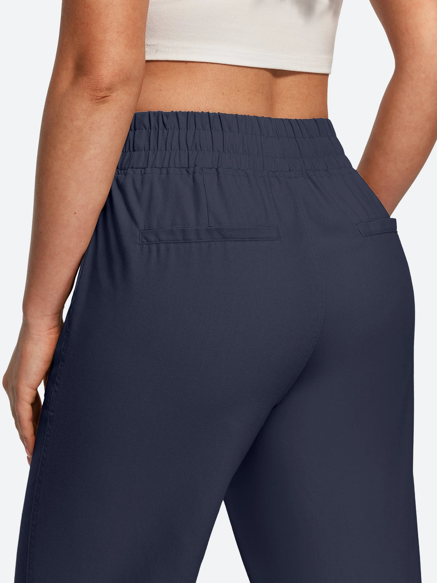 IUGA Cotton Linen Pull-On Wide Leg Pants With Pockets | Affordable Yoga Leggings & Activewear by IUGA