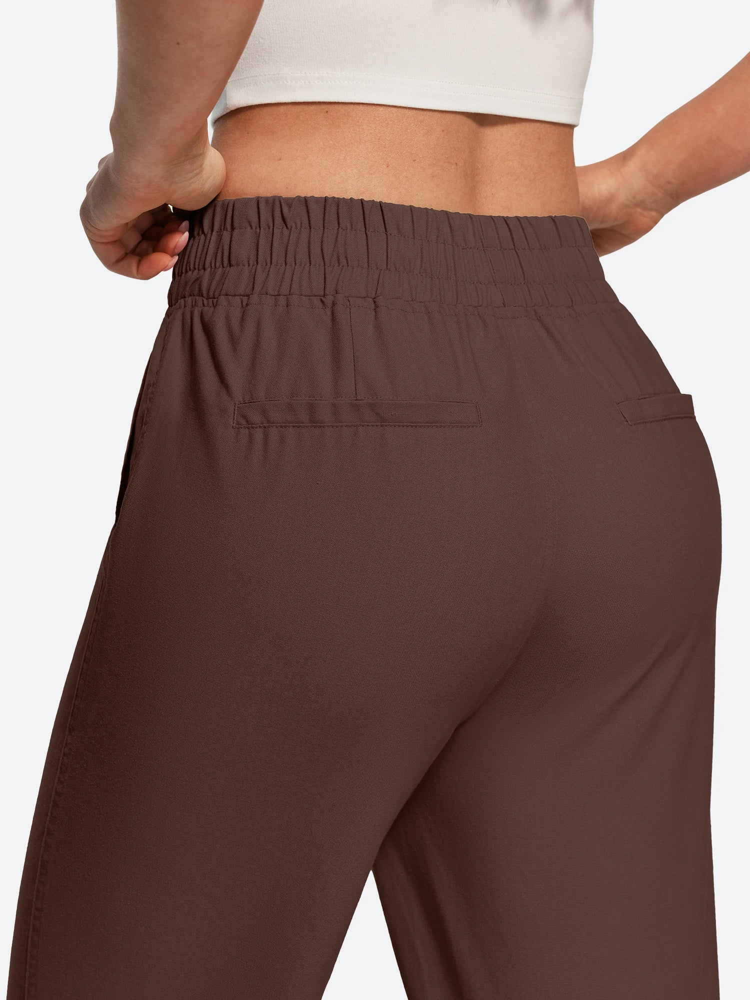 IUGA Cotton Linen Pull-On Wide Leg Pants With Pockets | Affordable Yoga Leggings & Activewear by IUGA