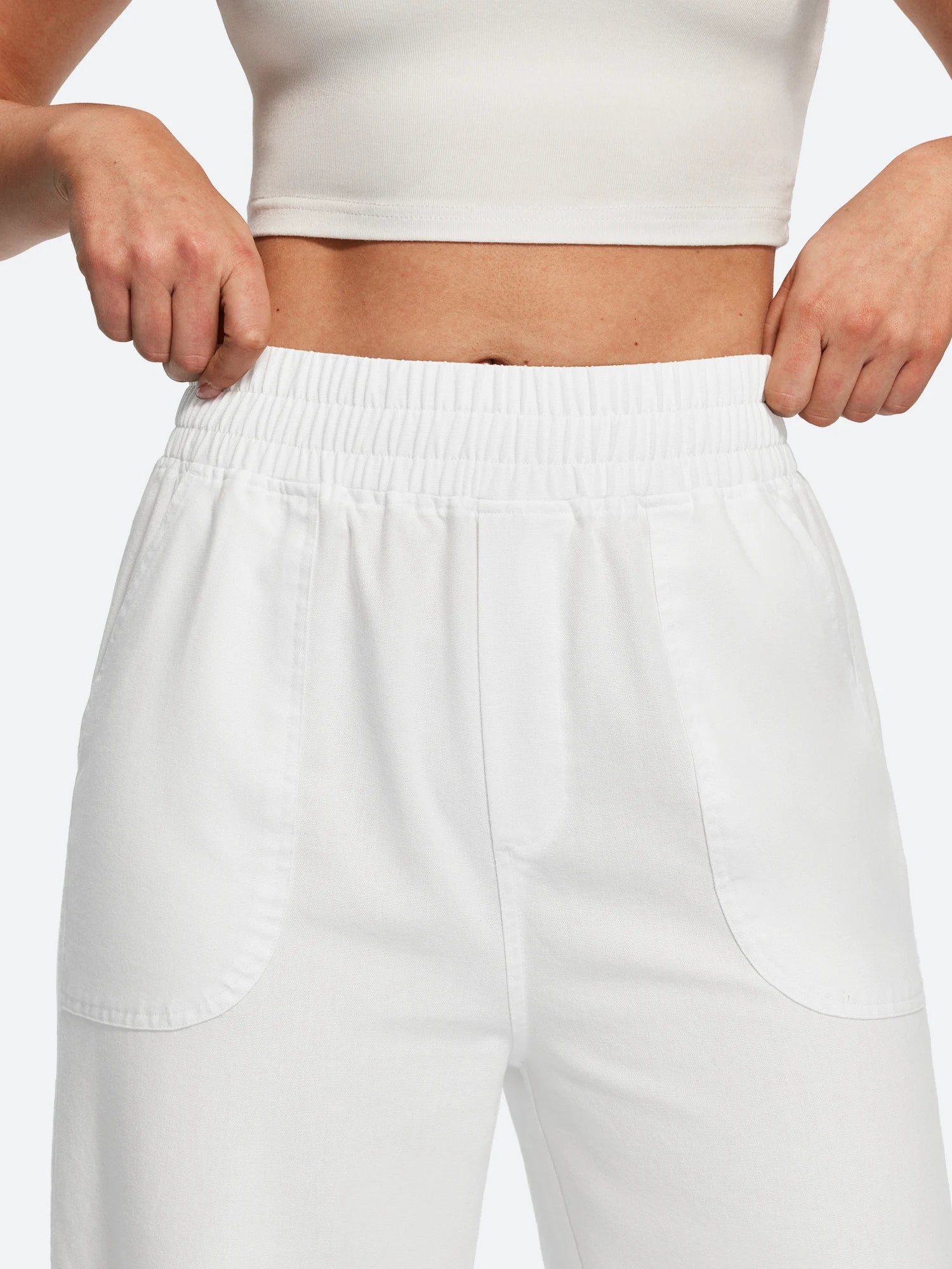 IUGA Cotton Linen Pull-On Wide Leg Pants With Pockets | Affordable Yoga Leggings & Activewear by IUGA