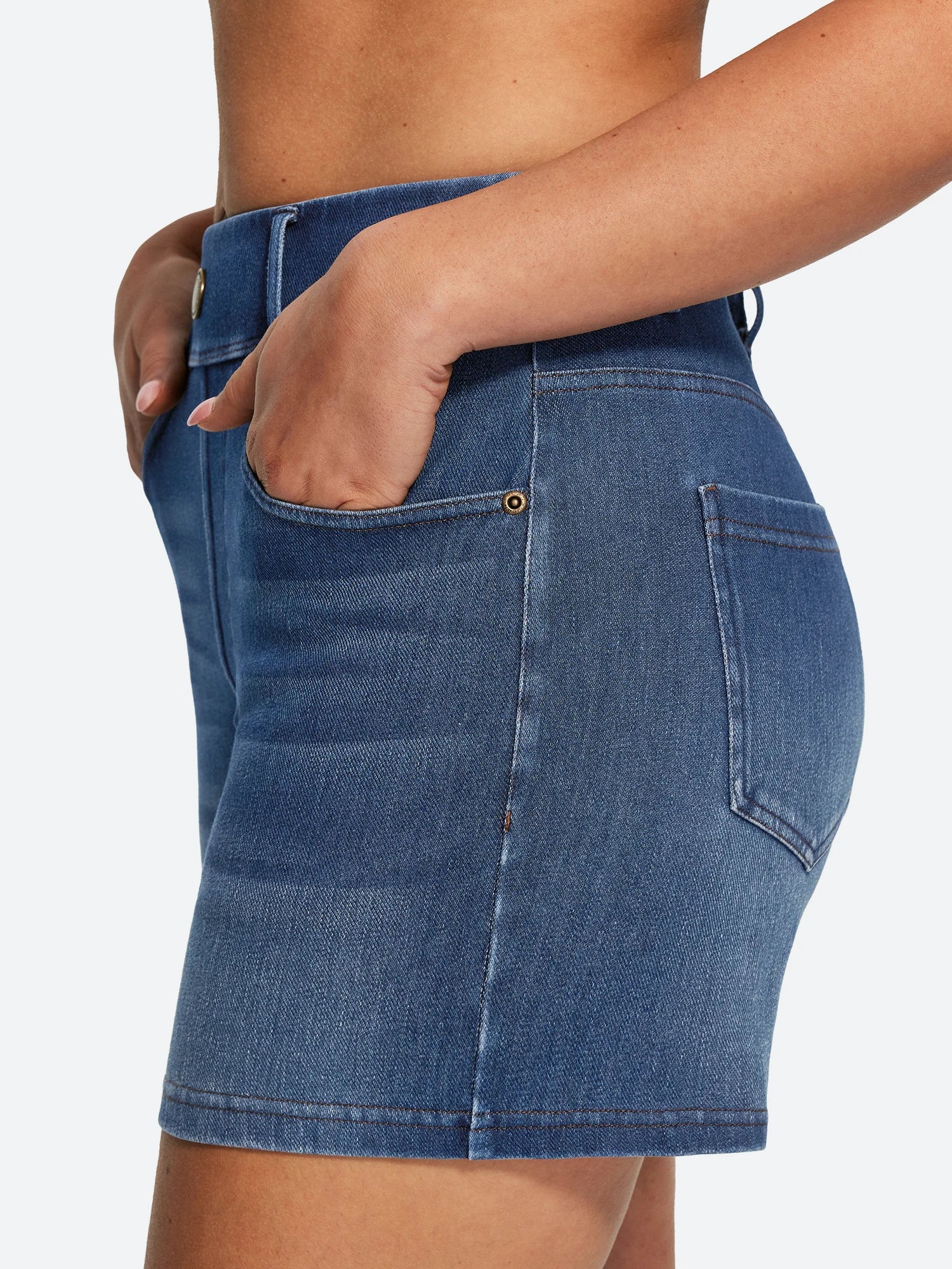 IUGA FlexDenim® Hight Waist Denim Shorts With Pockets | Affordable Yoga Leggings & Activewear by IUGA