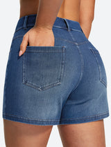 IUGA FlexDenim® Hight Waist Denim Shorts With Pockets | Affordable Yoga Leggings & Activewear by IUGA