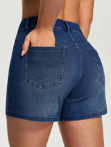 IUGA FlexDenim® Hight Waist Denim Shorts With Pockets | Affordable Yoga Leggings & Activewear by IUGA
