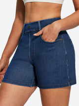 IUGA FlexDenim® Pull On Stretchy High Waist Denim Shorts With Pockets