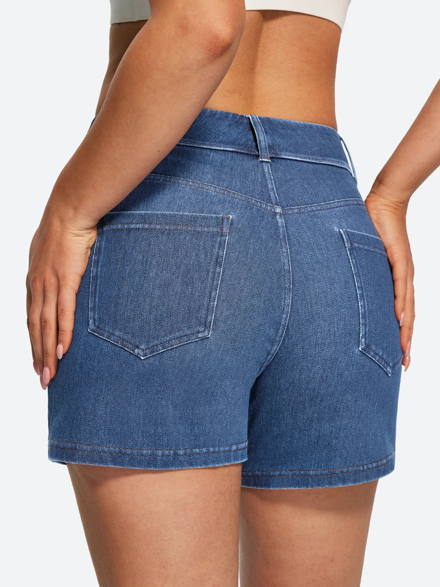 IUGA FlexDenim® Hight Waist Denim Shorts With Pockets | Affordable Yoga Leggings & Activewear by IUGA