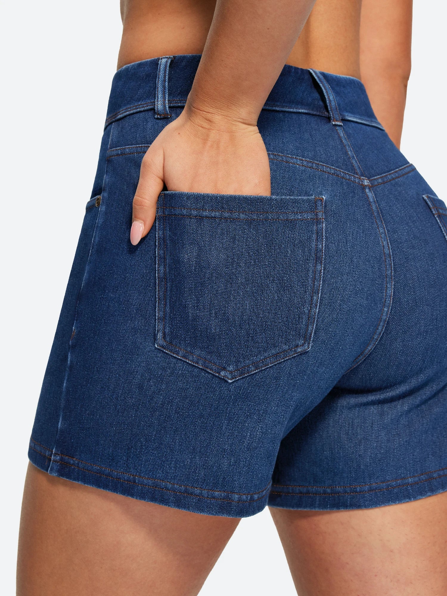 IUGA FlexDenim® Hight Waist Denim Shorts With Pockets | Affordable Yoga Leggings & Activewear by IUGA