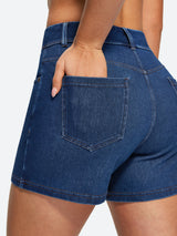 IUGA FlexDenim® Hight Waist Denim Shorts With Pockets | Affordable Yoga Leggings & Activewear by IUGA