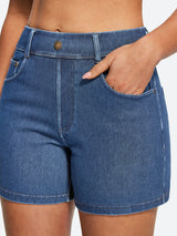 IUGA FlexDenim® Hight Waist Denim Shorts With Pockets | Affordable Yoga Leggings & Activewear by IUGA