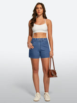 IUGA FlexDenim® Hight Waist Denim Shorts With Pockets | Affordable Yoga Leggings & Activewear by IUGA