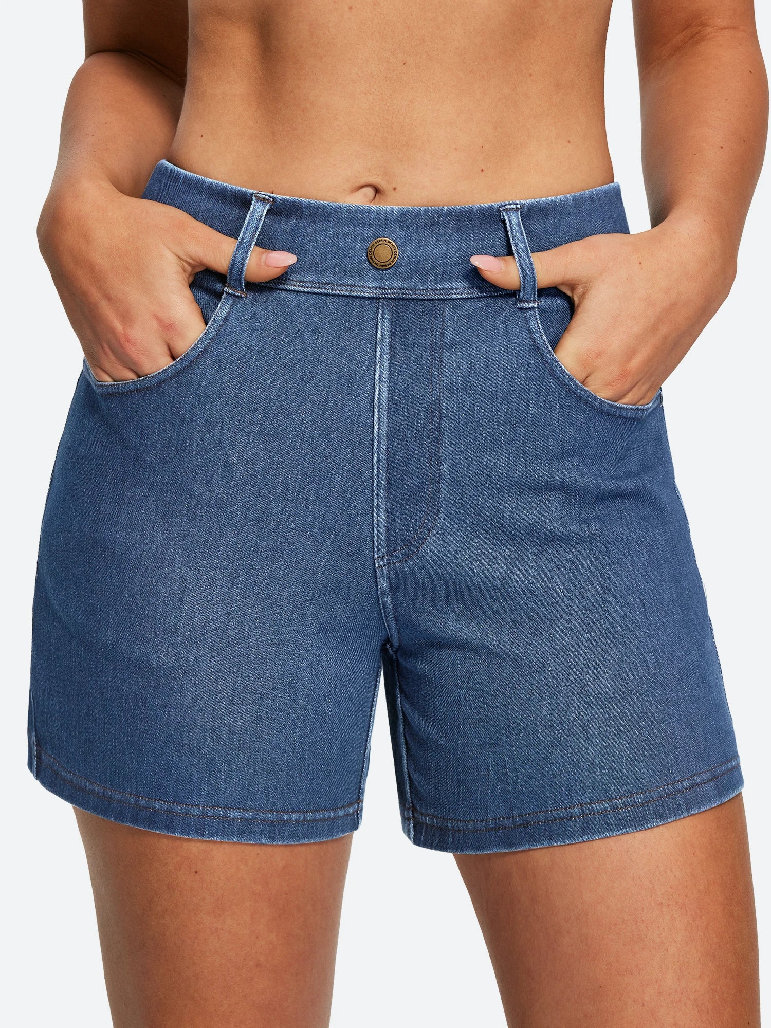 IUGA FlexDenim® Hight Waist Denim Shorts With Pockets | Affordable Yoga Leggings & Activewear by IUGA
