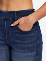 IUGA FlexDenim® Pull On High Waisted Knee Length Loose Fit Jean Shorts With Pockets | Affordable Yoga Leggings & Activewear by IUGA