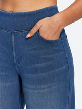 IUGA Pull On Stretchy High Waisted  Wide Leg Capri Jeans With Pockets | Affordable Yoga Leggings & Activewear by IUGA