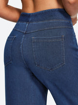 IUGA FlexDenim® Pull On Stretchy High Waisted  Wide Leg Capri Jeans With Pockets | Affordable Yoga Leggings & Activewear by IUGA