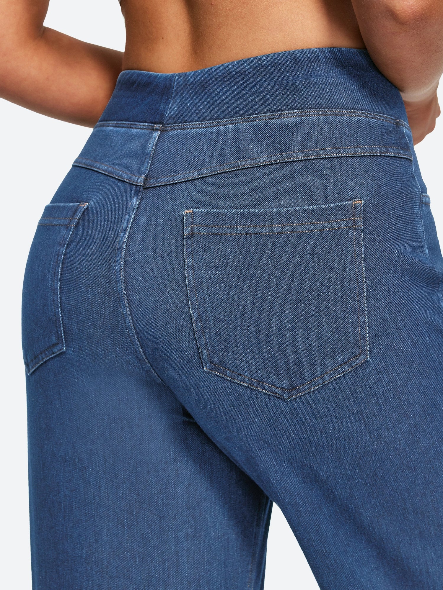 IUGA FlexDenim® Pull On Stretchy High Waisted  Wide Leg Capri Jeans With Pockets | Affordable Yoga Leggings & Activewear by IUGA