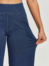 IUGA FlexDenim® Pull On Stretchy High Waisted  Wide Leg Capri Jeans With Pockets | Affordable Yoga Leggings & Activewear by IUGA