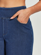 IUGA FlexDenim® Pull On Stretchy High Waisted  Wide Leg Capri Jeans With Pockets | Affordable Yoga Leggings & Activewear by IUGA