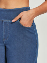 IUGA FlexDenim® Pull On Stretchy High Waisted  Wide Leg Capri Jeans With Pockets | Affordable Yoga Leggings & Activewear by IUGA