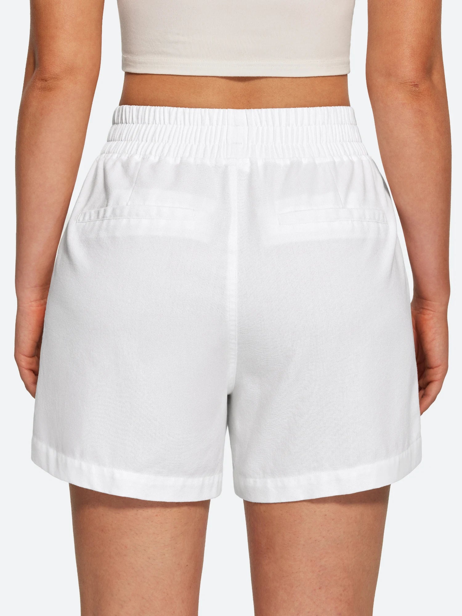 IUGA High Waisted Pull-On Comfy Linen Shorts With Pockets | Affordable Yoga Leggings & Activewear by IUGA