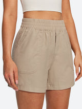 IUGA High Waisted Pull-On Comfy Linen Shorts With Pockets | Affordable Yoga Leggings & Activewear by IUGA