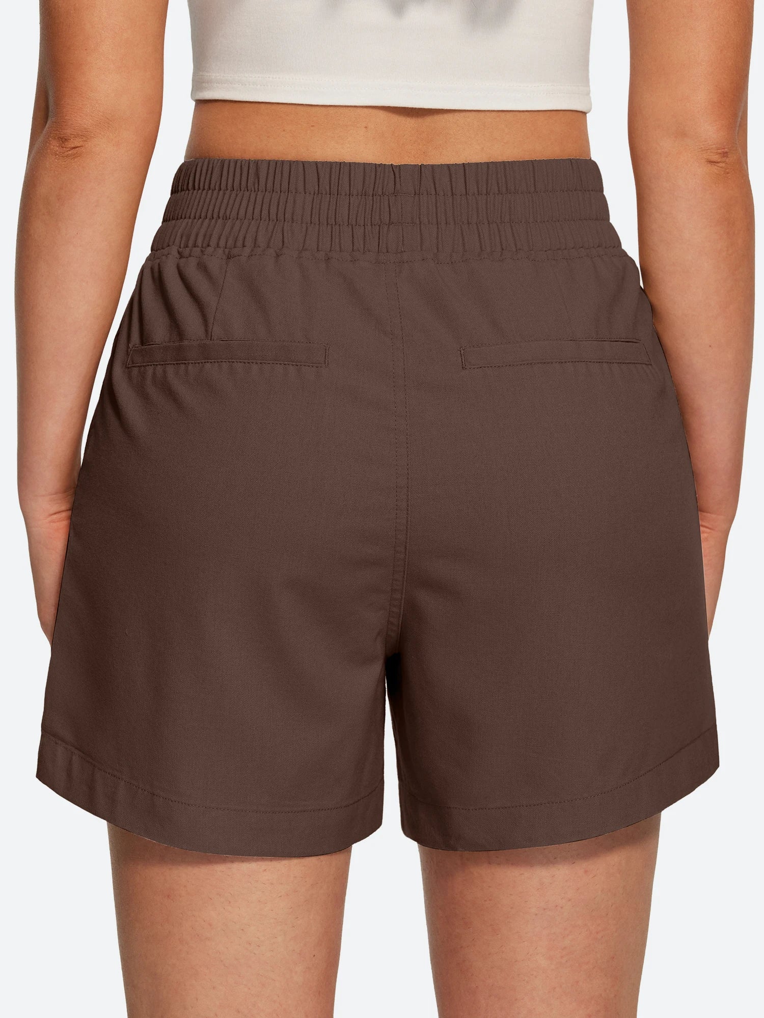 IUGA High Waisted Pull-On Comfy Linen Shorts With Pockets | Affordable Yoga Leggings & Activewear by IUGA