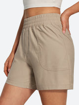 IUGA High Waisted Pull-On Comfy Linen Shorts With Pockets | Affordable Yoga Leggings & Activewear by IUGA