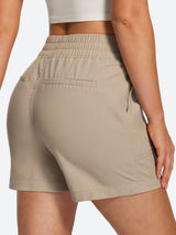 IUGA High Waisted Pull-On Comfy Linen Shorts With Pockets | Affordable Yoga Leggings & Activewear by IUGA