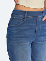 IUGA FlexDenim® High Waisted Pull On Tummy Control Wide Leg Jeans With Pockets