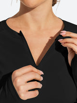 IUGA UPF 50+ Long Sleeve Quick-Dry Rash Guard Swimsuit With Half Zip & Thumbholes | Affordable Yoga Leggings & Activewear by IUGA