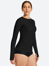 IUGA UPF 50+ Long Sleeve Quick-Dry Rash Guard Swimsuit With Half Zip & Thumbholes | Affordable Yoga Leggings & Activewear by IUGA