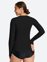 IUGA UPF 50+ Long Sleeve Quick-Dry Rash Guard Swimsuit With Half Zip & Thumbholes | Affordable Yoga Leggings & Activewear by IUGA