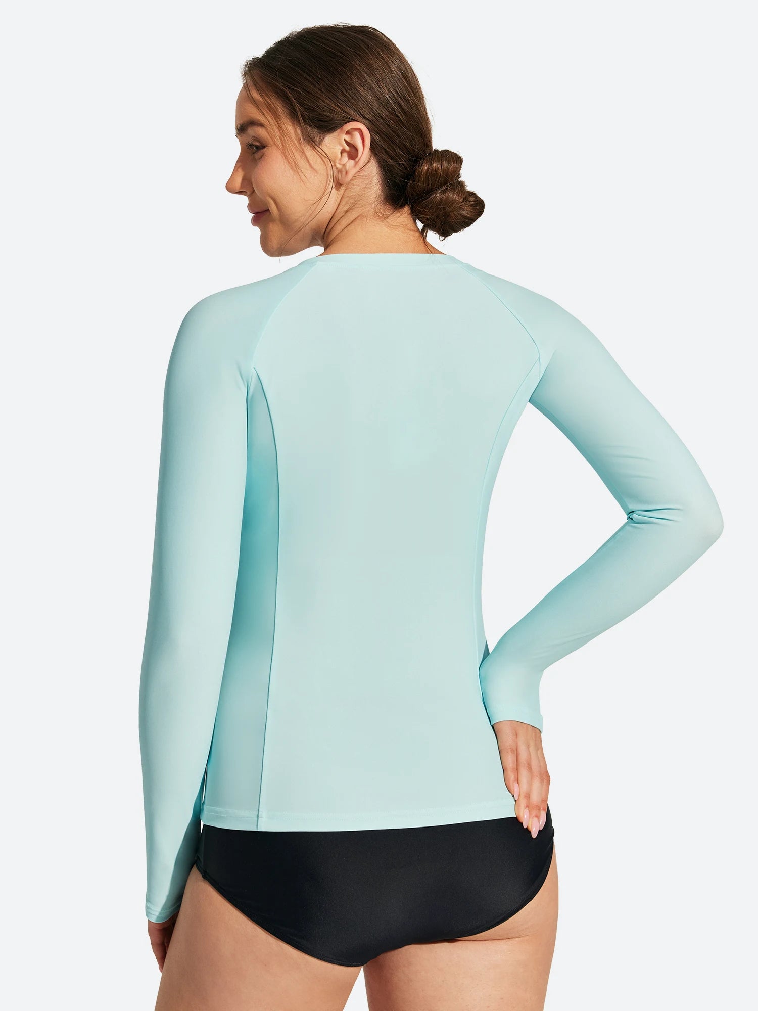 IUGA UPF 50+ Long Sleeve Quick-Dry Rash Guard Swimsuit With Half Zip & Thumbholes | Affordable Yoga Leggings & Activewear by IUGA