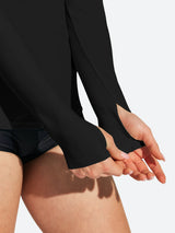 IUGA UPF 50+ Long Sleeve Quick-Dry Rash Guard Swimsuit With Half Zip & Thumbholes | Affordable Yoga Leggings & Activewear by IUGA