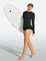 IUGA UPF 50+ Long Sleeve Quick-Dry Rash Guard Swimsuit With Half Zip & Thumbholes | Affordable Yoga Leggings & Activewear by IUGA