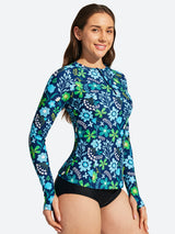 IUGA UPF 50+ Long Sleeve Quick-Dry Rash Guard Swimsuit With Half Zip & Thumbholes | Affordable Yoga Leggings & Activewear by IUGA