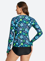 IUGA UPF 50+ Long Sleeve Quick-Dry Rash Guard Swimsuit With Half Zip & Thumbholes | Affordable Yoga Leggings & Activewear by IUGA