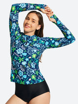 IUGA UPF 50+ Long Sleeve Quick-Dry Rash Guard Swimsuit With Half Zip & Thumbholes | Affordable Yoga Leggings & Activewear by IUGA