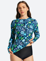 IUGA UPF 50+ Long Sleeve Quick-Dry Rash Guard Swimsuit With Half Zip & Thumbholes | Affordable Yoga Leggings & Activewear by IUGA