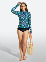 IUGA UPF 50+ Long Sleeve Quick-Dry Rash Guard Swimsuit With Half Zip & Thumbholes | Affordable Yoga Leggings & Activewear by IUGA