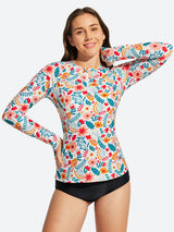 IUGA UPF 50+ Long Sleeve Quick-Dry Rash Guard Swimsuit With Half Zip & Thumbholes | Affordable Yoga Leggings & Activewear by IUGA