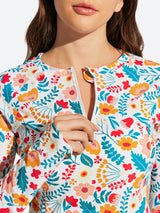 IUGA UPF 50+ Long Sleeve Quick-Dry Rash Guard Swimsuit With Half Zip & Thumbholes | Affordable Yoga Leggings & Activewear by IUGA