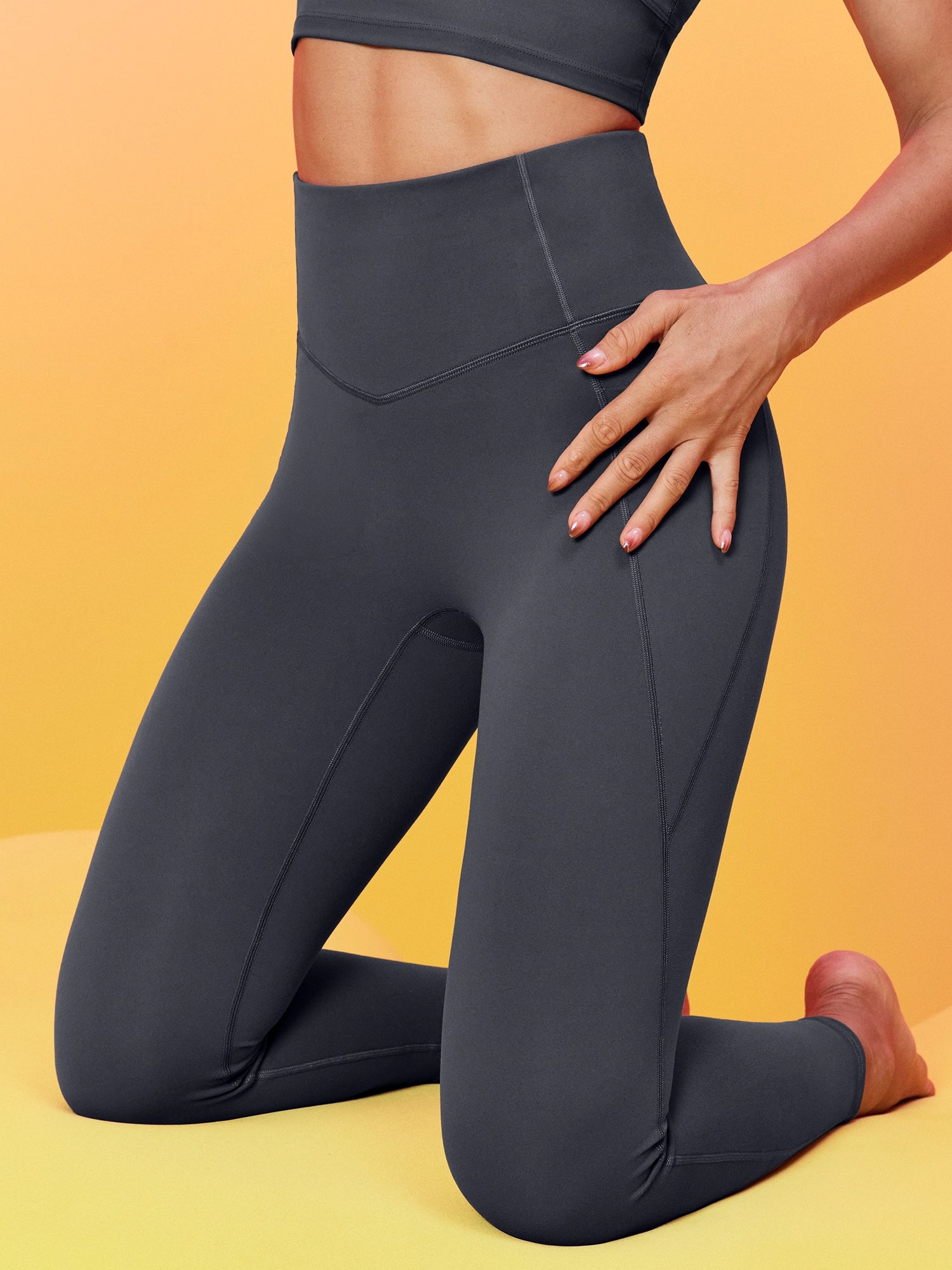 IUGA FlexTight High-Waist Sandwich No Front Seam Tummy Control Leggings With Pockets