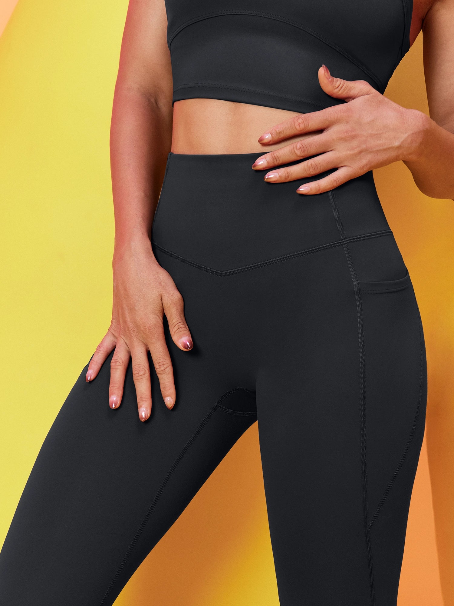 IUGA FlexTight High-Waist Sandwich No Front Seam Tummy Control Leggings With Pockets
