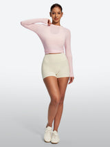 IUGA Long Sleeve Front or Back Tie Cover Up Pilates Wrap Top