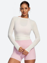 IUGA Long Sleeve Front or Back Tie Cover Up Pilates Wrap Top