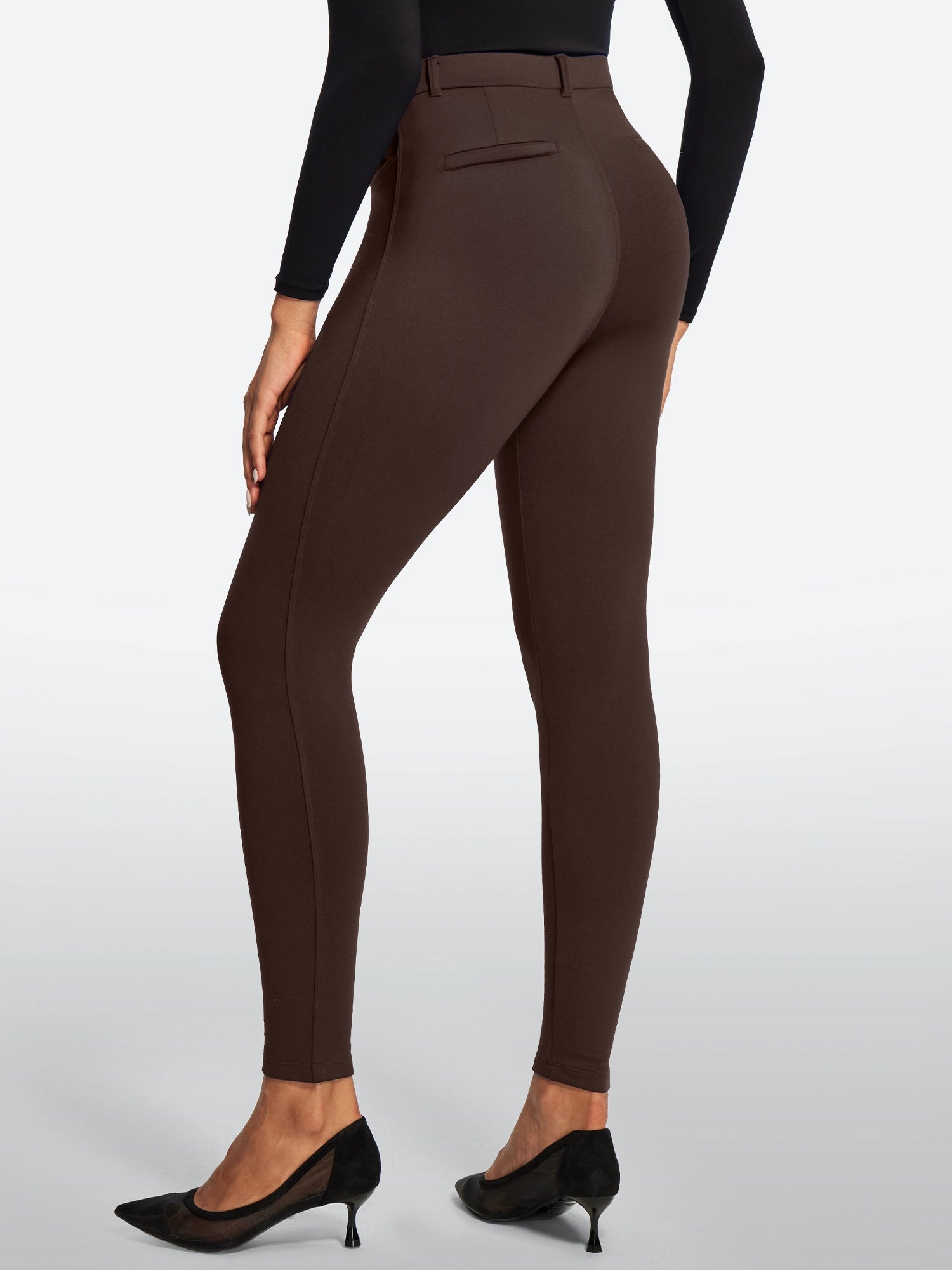 IUGA HeatLab® Fleece Lined Pull On High Waisted Dress Pants With Pockets | Affordable Yoga Leggings & Activewear by IUGA