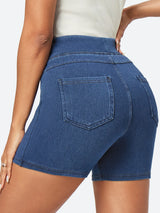 IUGA FlexDenim™ Stretchy High Waisted Pull On Jean Shorts With Pockets - IUGA