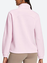 IUGA Soft Quarter Zip Pullover Cropped Drawstring Hem Sweatshirts With Pockets - IUGA