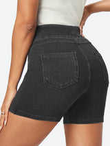 IUGA FlexDenim™ Stretchy High Waisted Pull On Jean Shorts With Pockets - IUGA