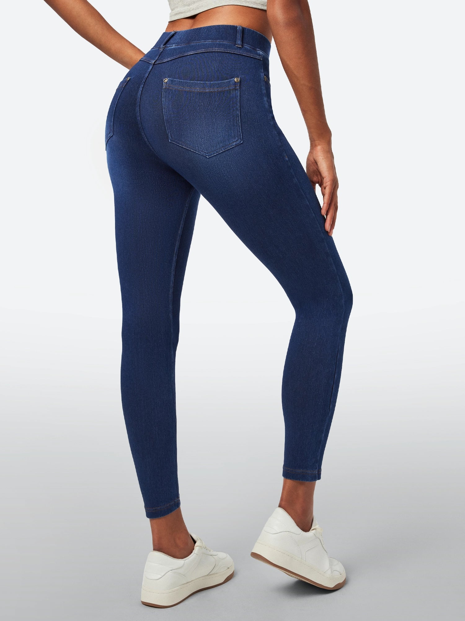 IUGA FlexDenim™ High Waisted Pull On Tummy Control Stretchy Jeans With Pockets - IUGA
