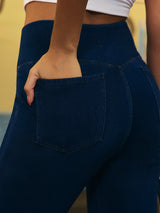 IUGA FlexDenim™ High Waist Crossover Flare Jeans for Women With Pockets - IUGA